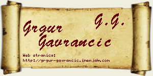 Grgur Gavrančić vizit kartica